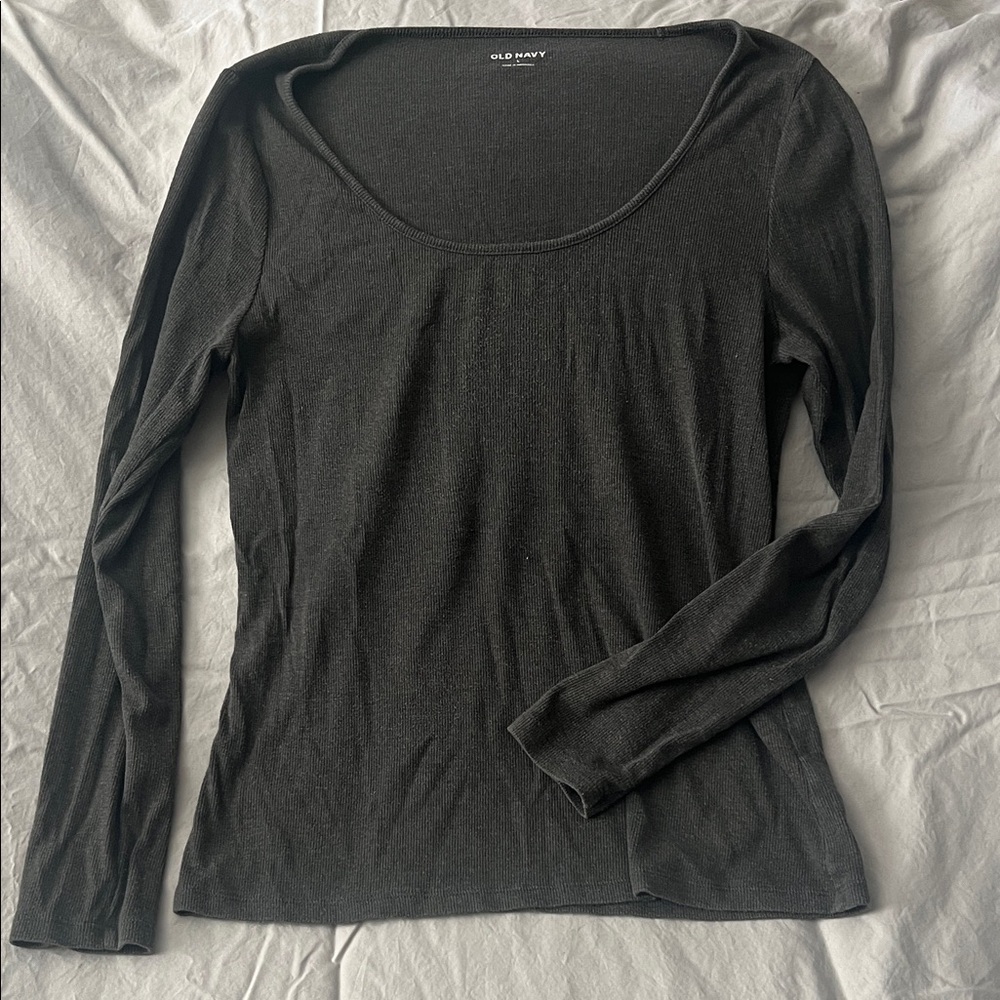 Old Navy Charcoal Long Sleeve Blouse